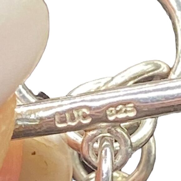 LUC 925 signed Marked Lucas Lameth abalone sterling silver adjustable bracelet - Picture 5 of 10
